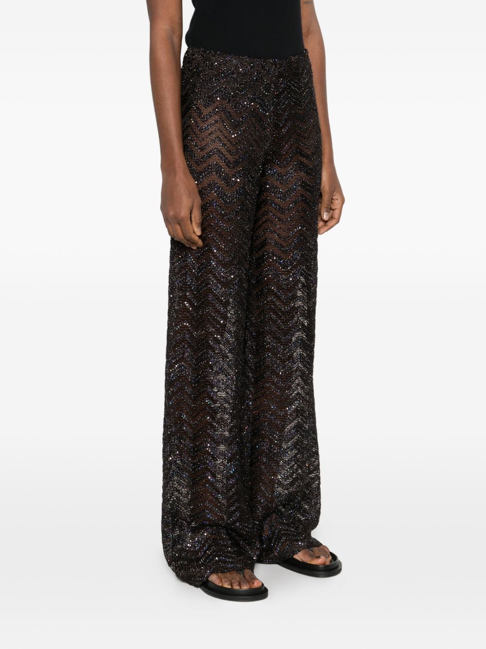 Pantaloni con motivo chevron in marrone Missoni - donna 