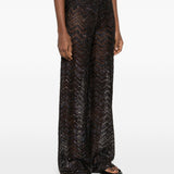Pantaloni con motivo chevron in marrone Missoni - donna 