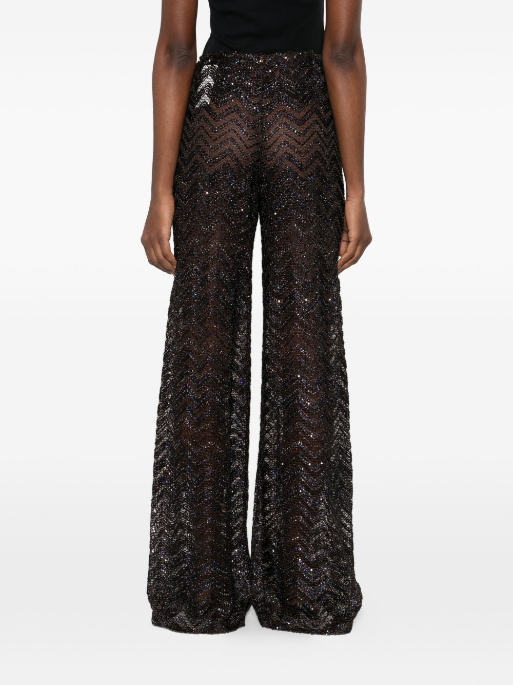 Pantaloni con motivo chevron in marrone Missoni - donna 