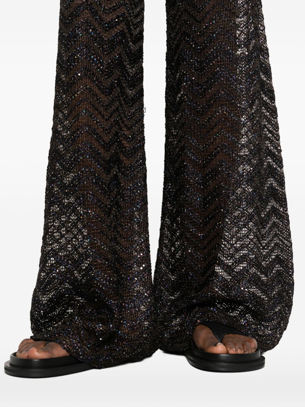 Pantaloni con motivo chevron in marrone Missoni - donna 
