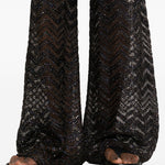 Pantaloni con motivo chevron in marrone Missoni - donna 