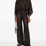 Pantaloni con motivo chevron in marrone Missoni - donna 