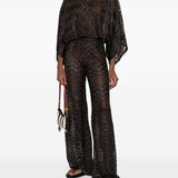 Pantaloni con motivo chevron in marrone Missoni - donna 