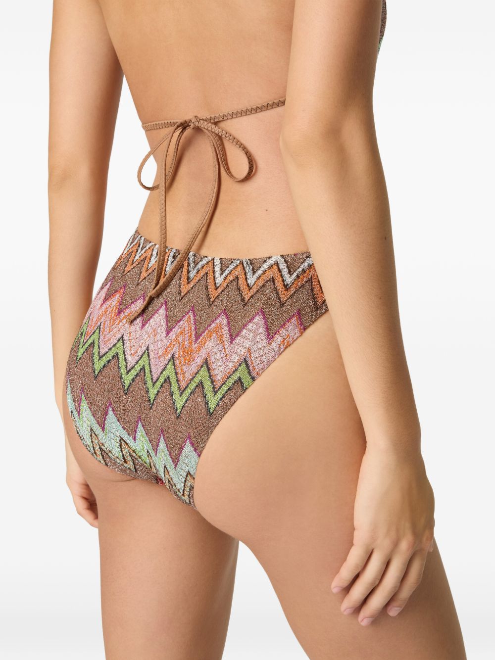 Costume intero con motivo a zigzag in beige Missoni - donna 