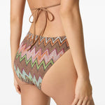 Costume intero con motivo a zigzag in beige Missoni - donna 