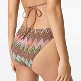 Costume intero con motivo a zigzag in beige Missoni - donna 