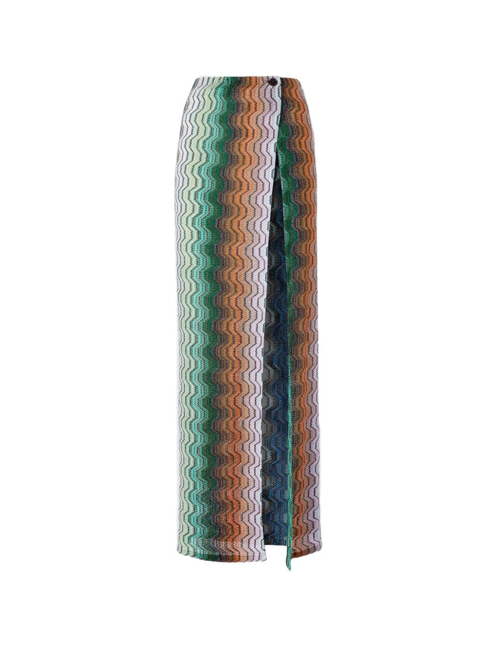 Gonna lunga in maglia con motivo a zigzag multicolore Missoni - donna 