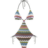 Costume da bagno con motivo a zigzag in multicolore Missoni - donna 