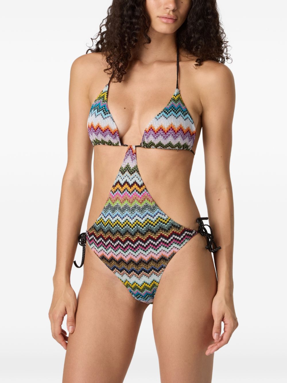 Costume da bagno con motivo a zigzag in multicolore Missoni - donna 