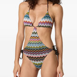 Costume da bagno con motivo a zigzag in multicolore Missoni - donna 