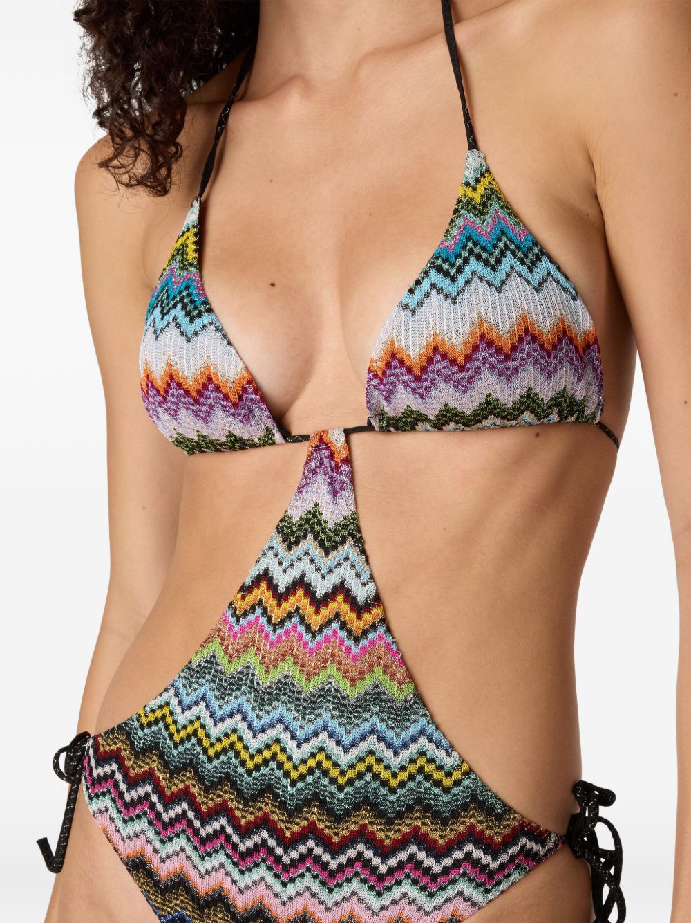 Costume da bagno con motivo a zigzag in multicolore Missoni - donna 