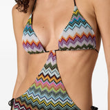 Costume da bagno con motivo a zigzag in multicolore Missoni - donna 