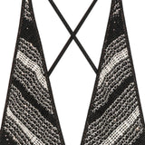 Costume da bagno con paillettes a zigzag in bianco e nero Missoni - donna 