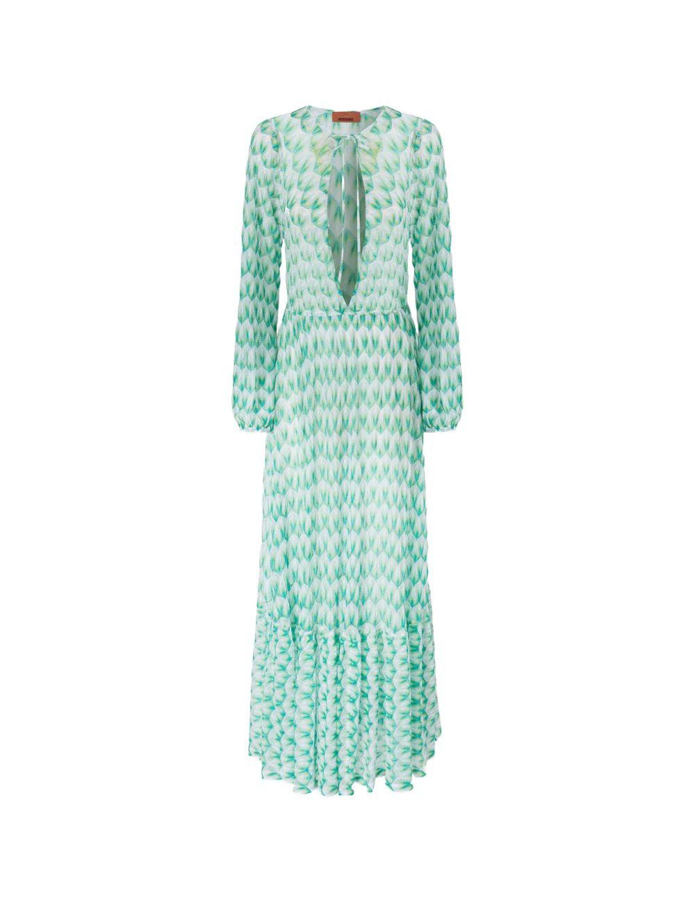 Copricostume con scollo a V in verde Missoni - donna 