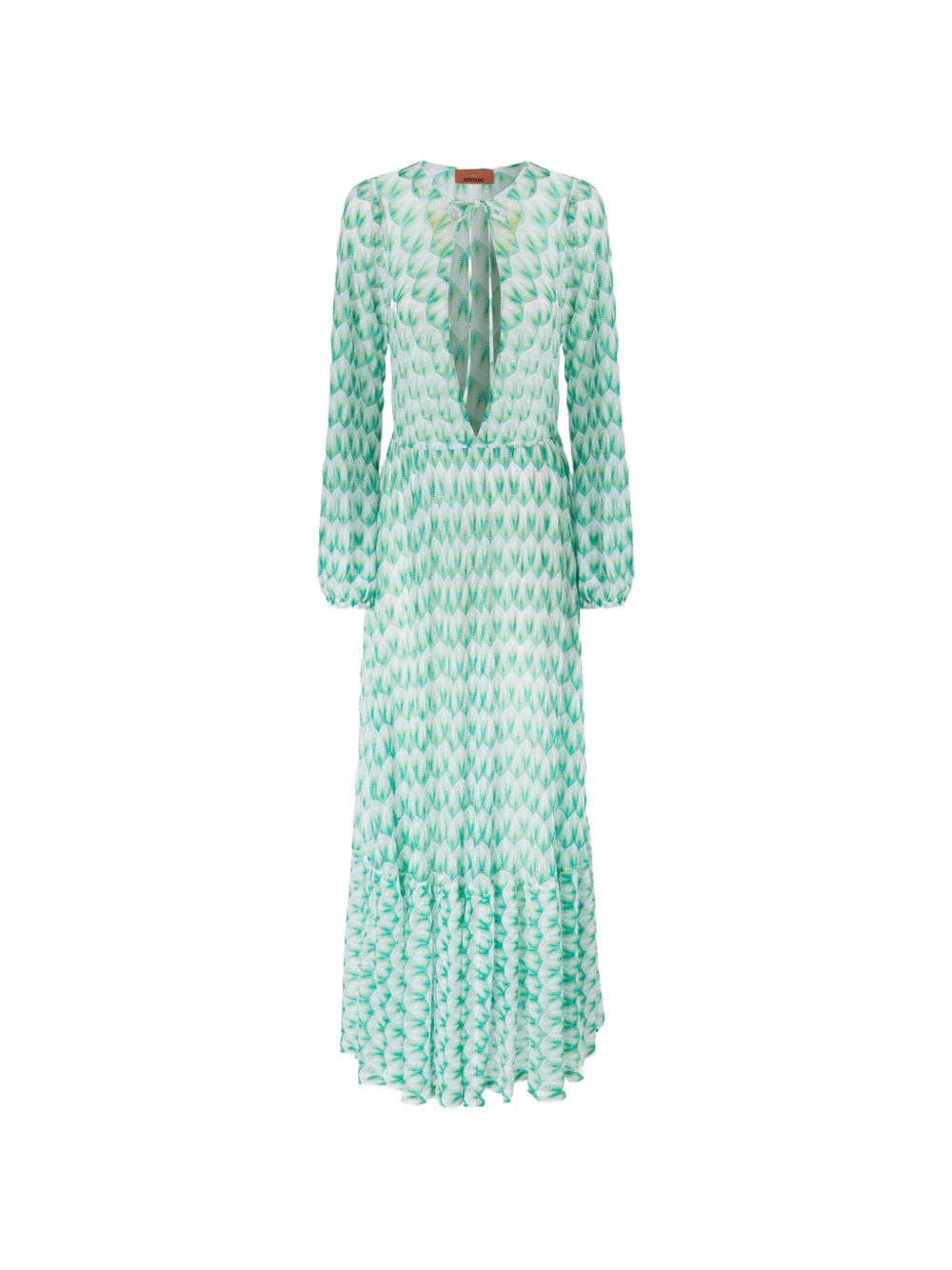 Copricostume con scollo a V in verde Missoni - donna 