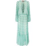 Copricostume con scollo a V in verde Missoni - donna 