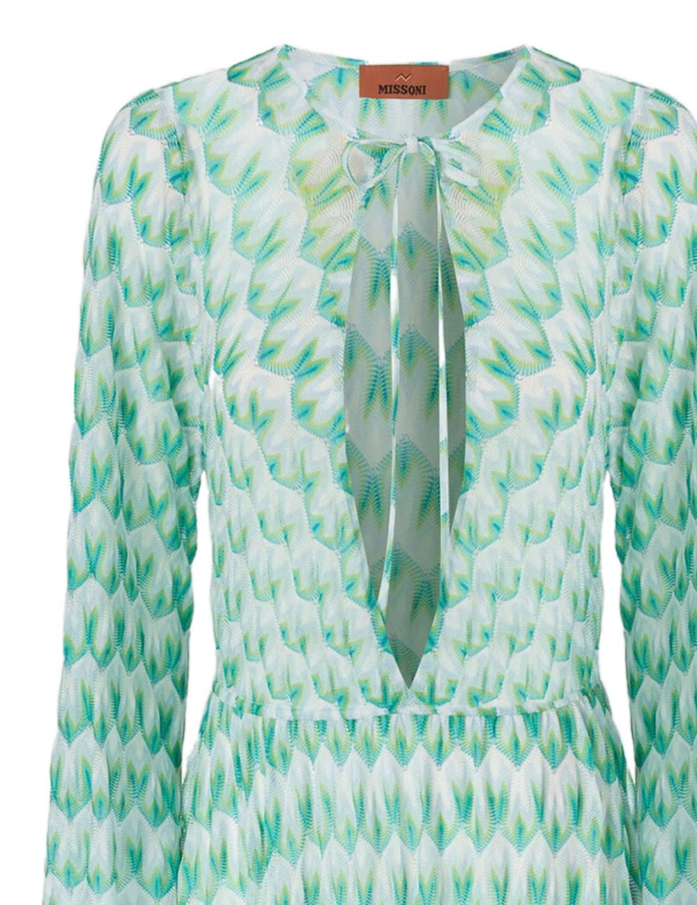 Copricostume con scollo a V in verde Missoni - donna 