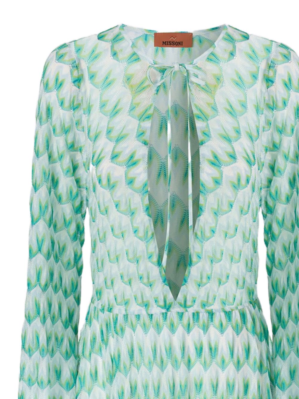 Copricostume con scollo a V in verde Missoni - donna 