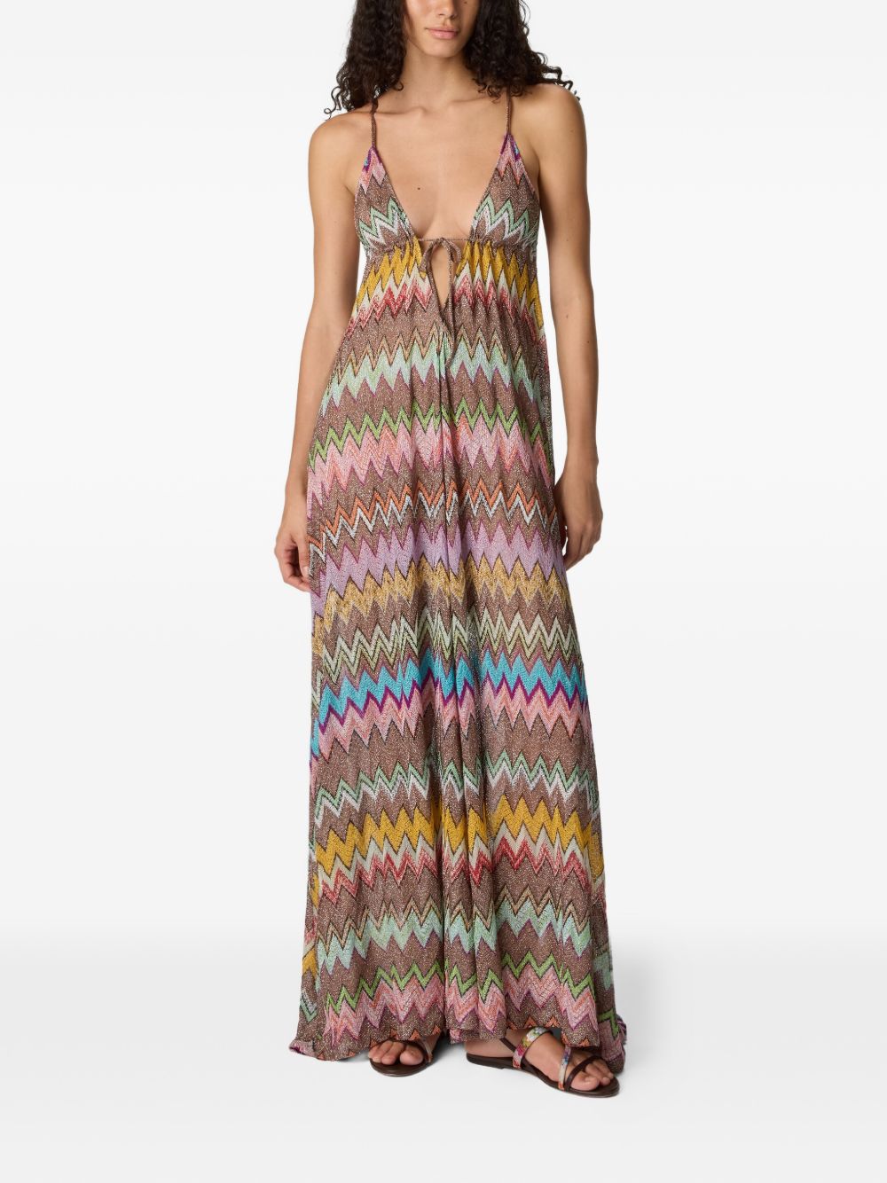 Abito maxi con motivo a zigzag multicolore Missoni - donna 