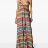 Abito maxi con motivo a zigzag multicolore Missoni - donna 