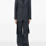 Blazer a maniche lunghe in grigio scuro MM6 Maison Margiela - donna 