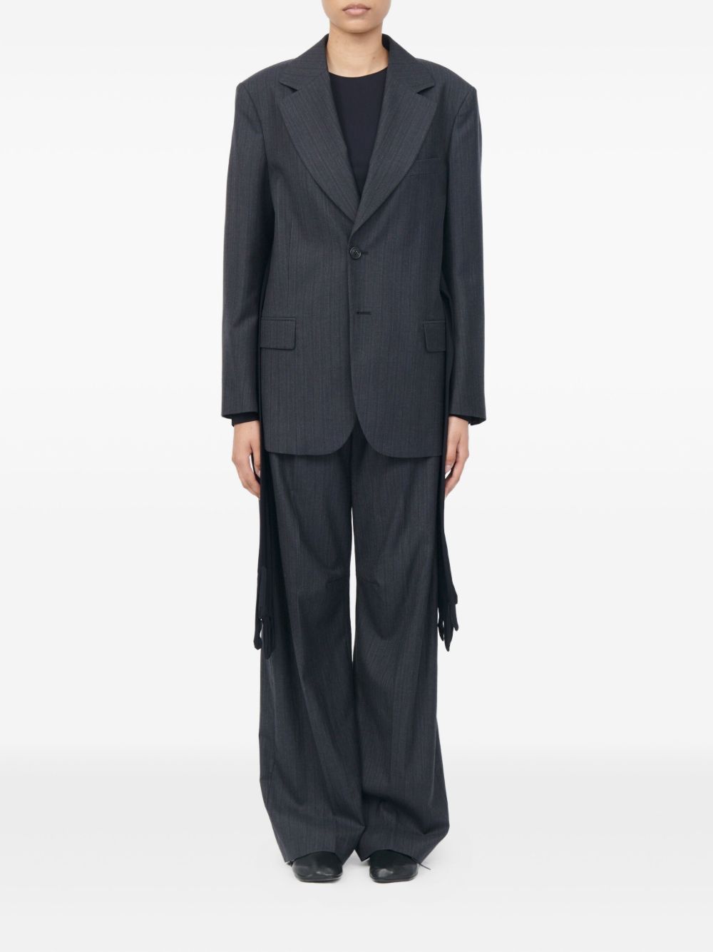 Blazer a maniche lunghe in grigio scuro MM6 Maison Margiela - donna 