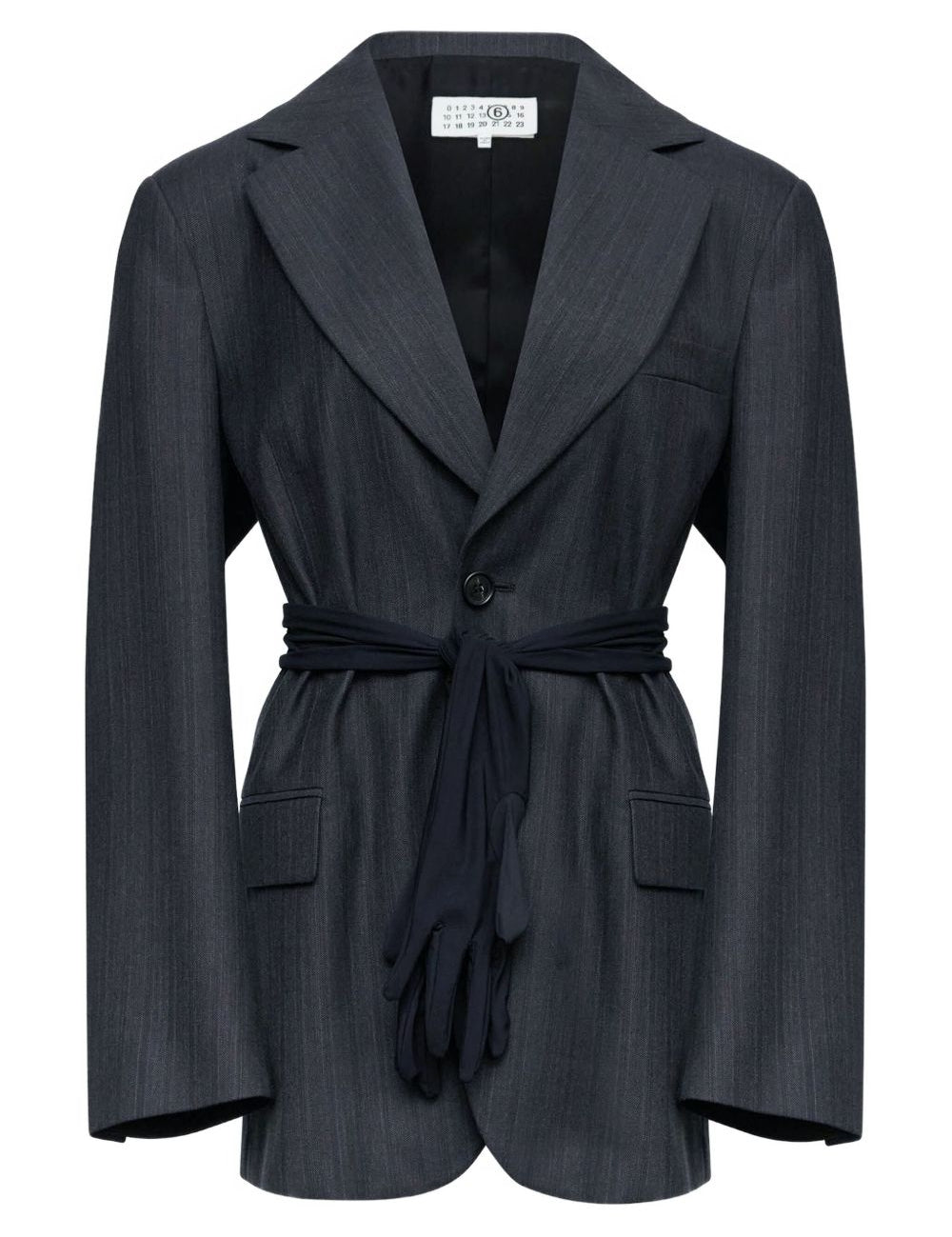 Blazer a maniche lunghe in grigio scuro MM6 Maison Margiela - donna 