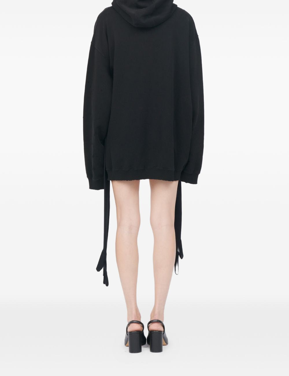 Abito mini con cappuccio in nero Mm6 maison margiela - donna 