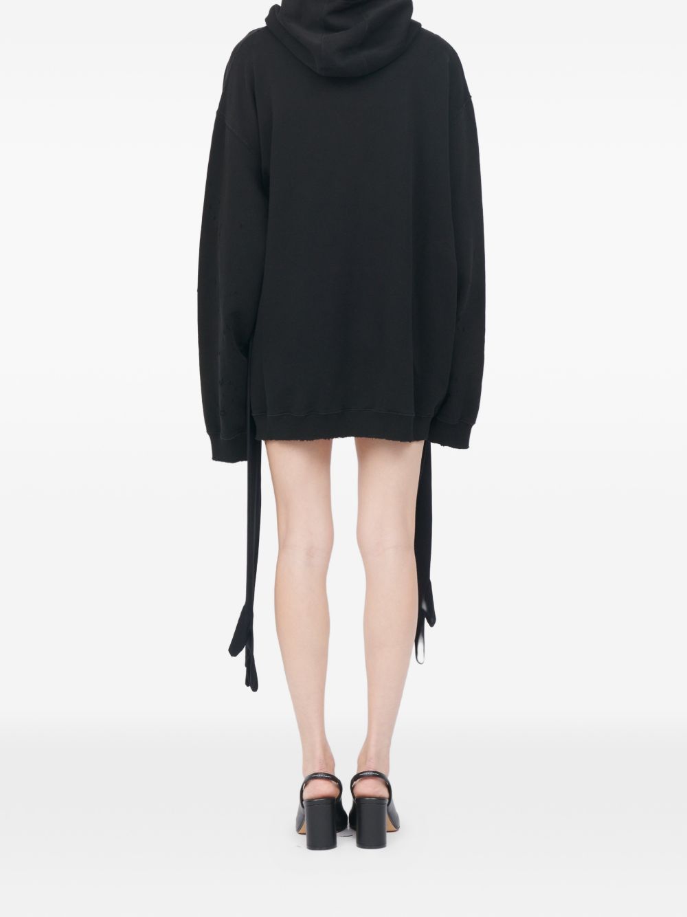 Abito mini con cappuccio in nero Mm6 maison margiela - donna 
