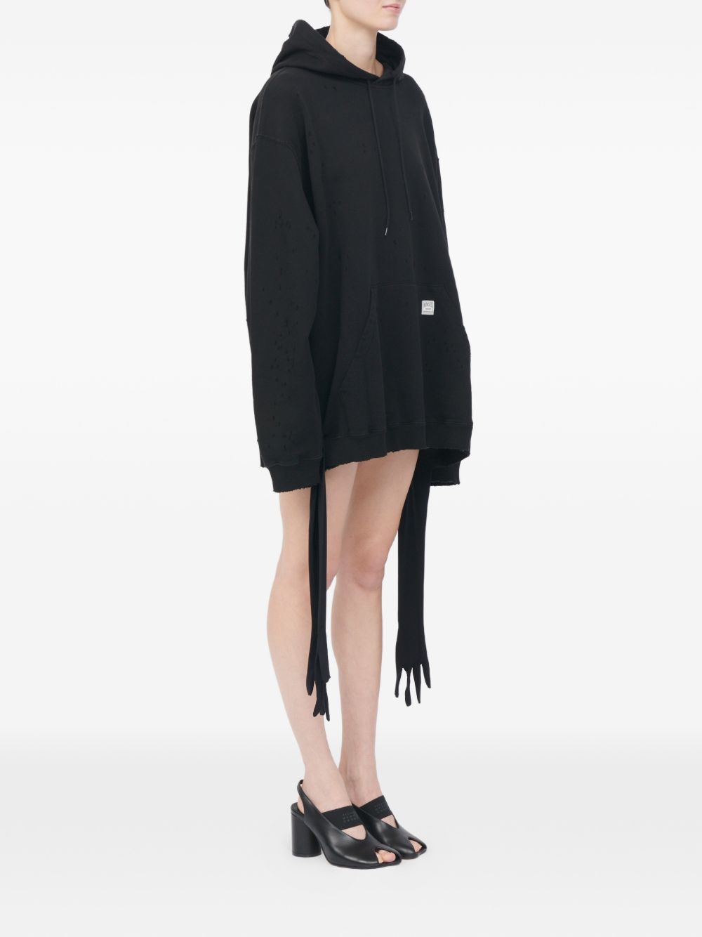 Abito mini con cappuccio in nero Mm6 maison margiela - donna 