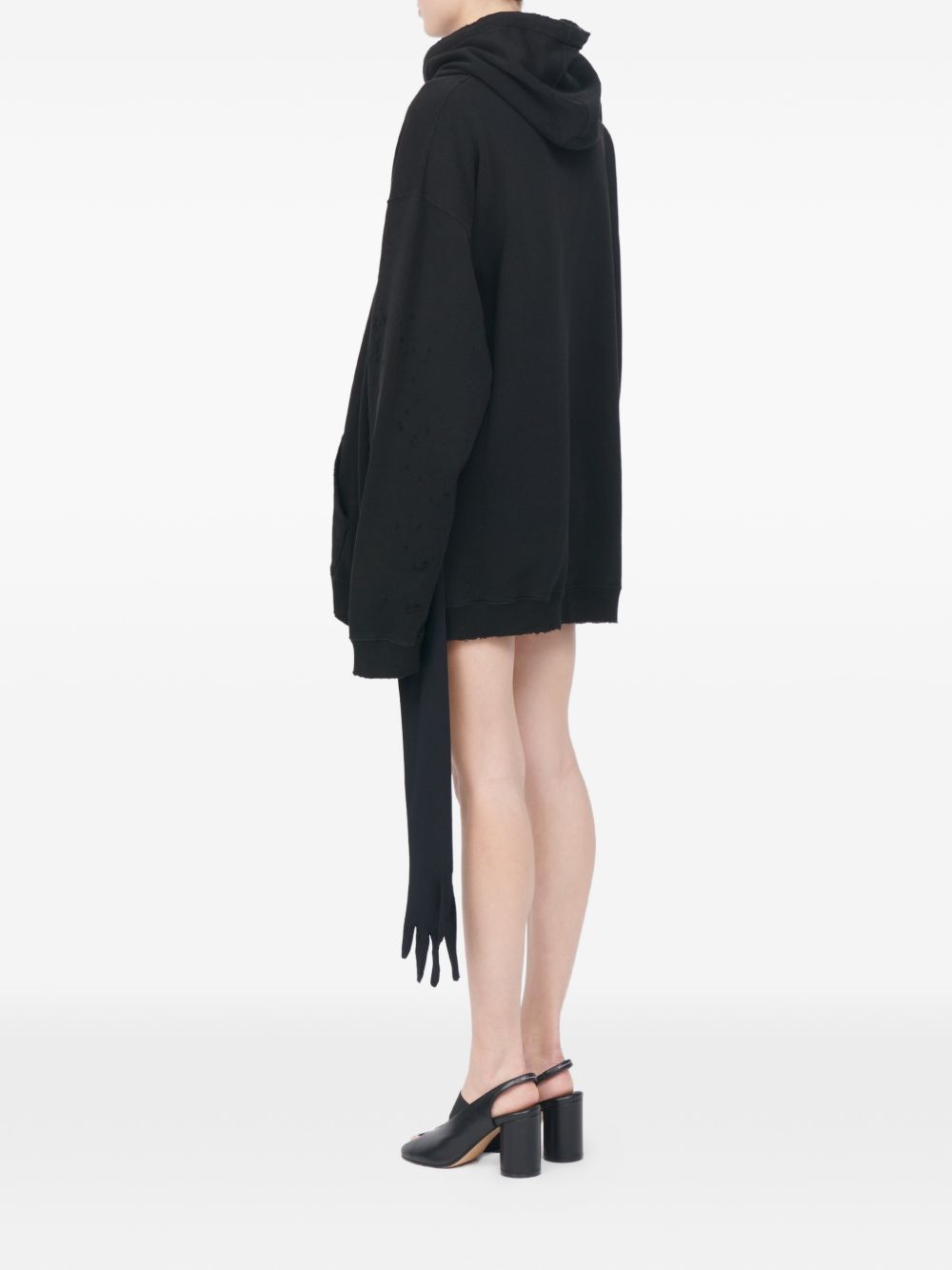 Abito mini con cappuccio in nero Mm6 maison margiela - donna 