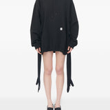 Abito mini con cappuccio in nero Mm6 maison margiela - donna 