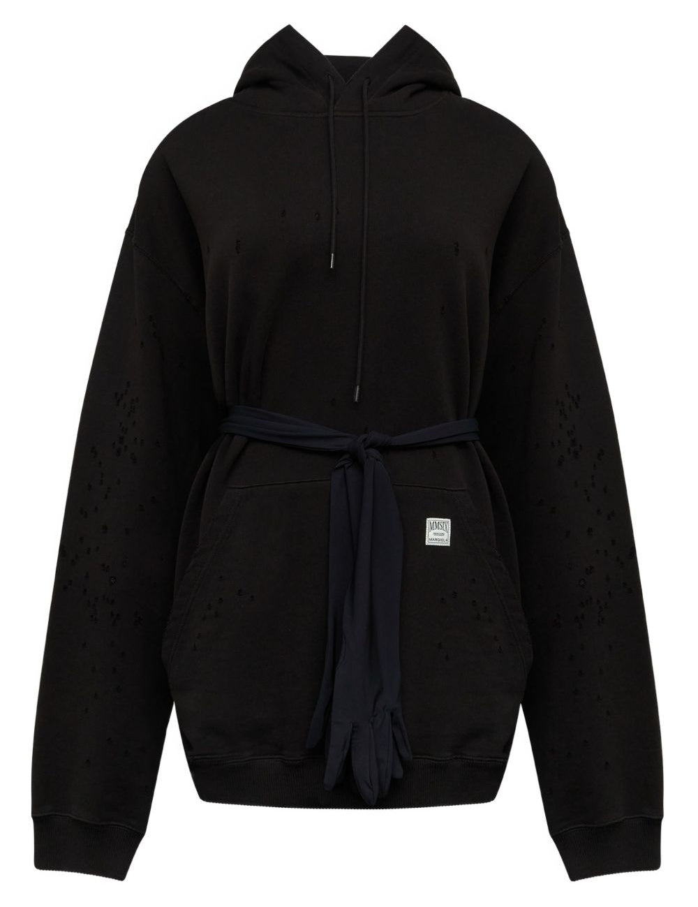Abito mini con cappuccio in nero Mm6 maison margiela - donna 