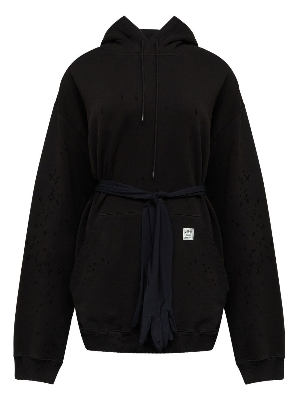 Abito mini con cappuccio in nero Mm6 maison margiela - donna 