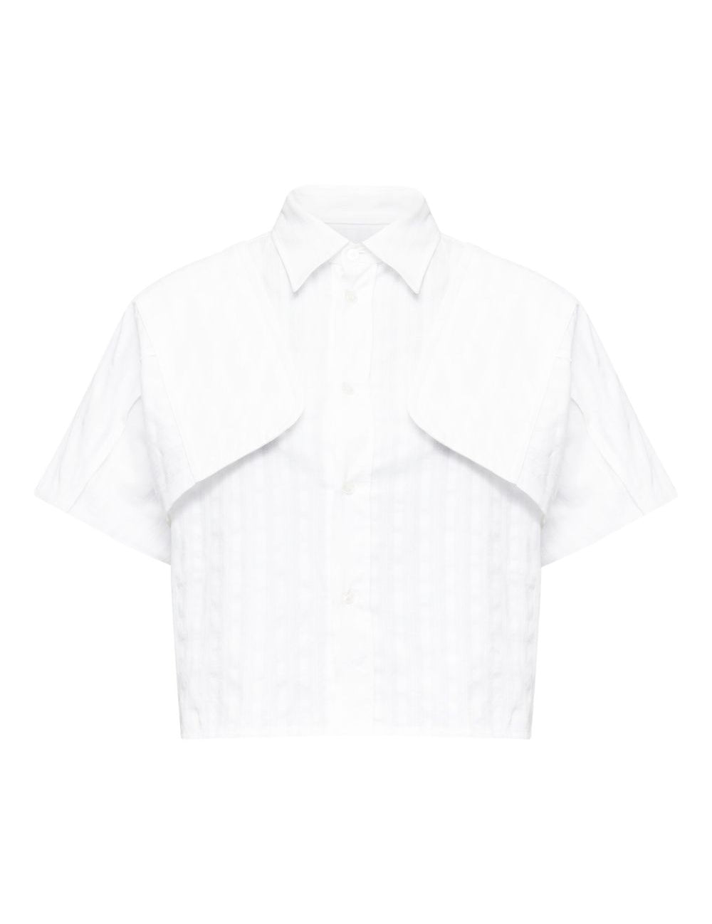 Camicia crop a maniche corte in bianco Mm6 maison margiela - donna 