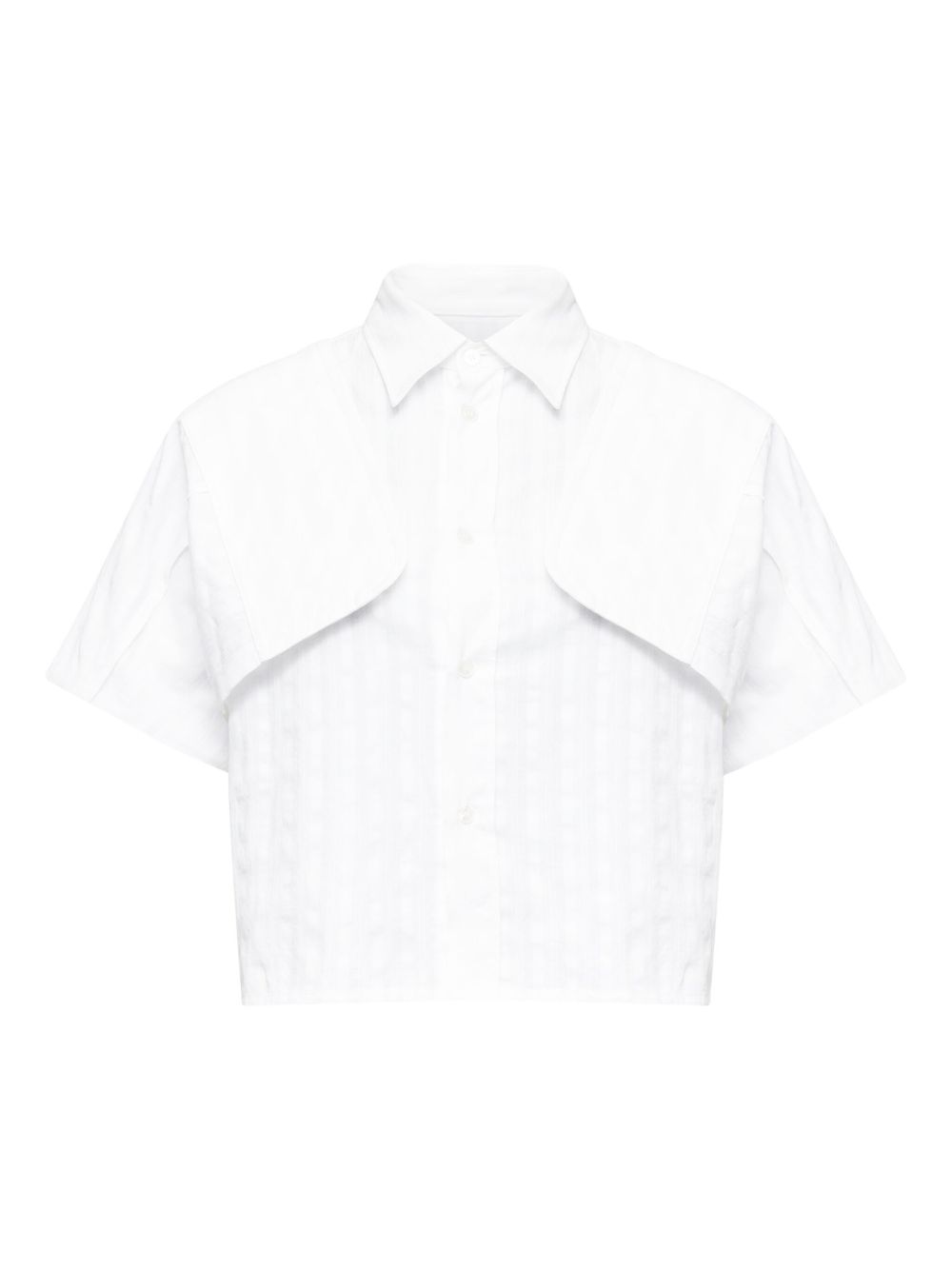 Camicia crop a maniche corte in bianco Mm6 maison margiela - donna 