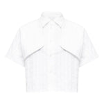 Camicia crop a maniche corte in bianco Mm6 maison margiela - donna 