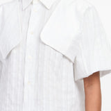 Camicia crop a maniche corte in bianco Mm6 maison margiela - donna 