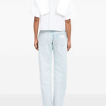 Camicia crop a maniche corte in bianco Mm6 maison margiela - donna 