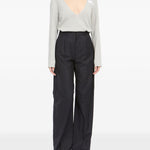 Pantaloni palazzo gessati in grigio scuro MM6 Maison Margiela - uomo 