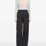 Pantaloni palazzo gessati in grigio scuro MM6 Maison Margiela - uomo 