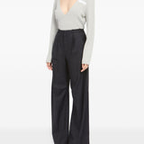 Pantaloni palazzo gessati in grigio scuro MM6 Maison Margiela - uomo 