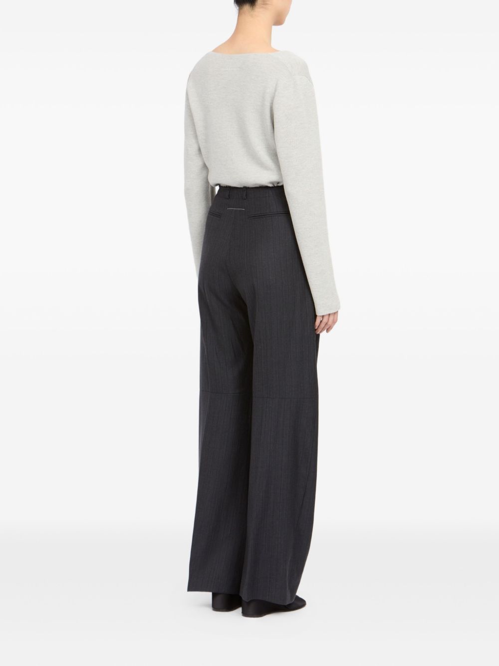Pantaloni palazzo gessati in grigio scuro MM6 Maison Margiela - uomo 