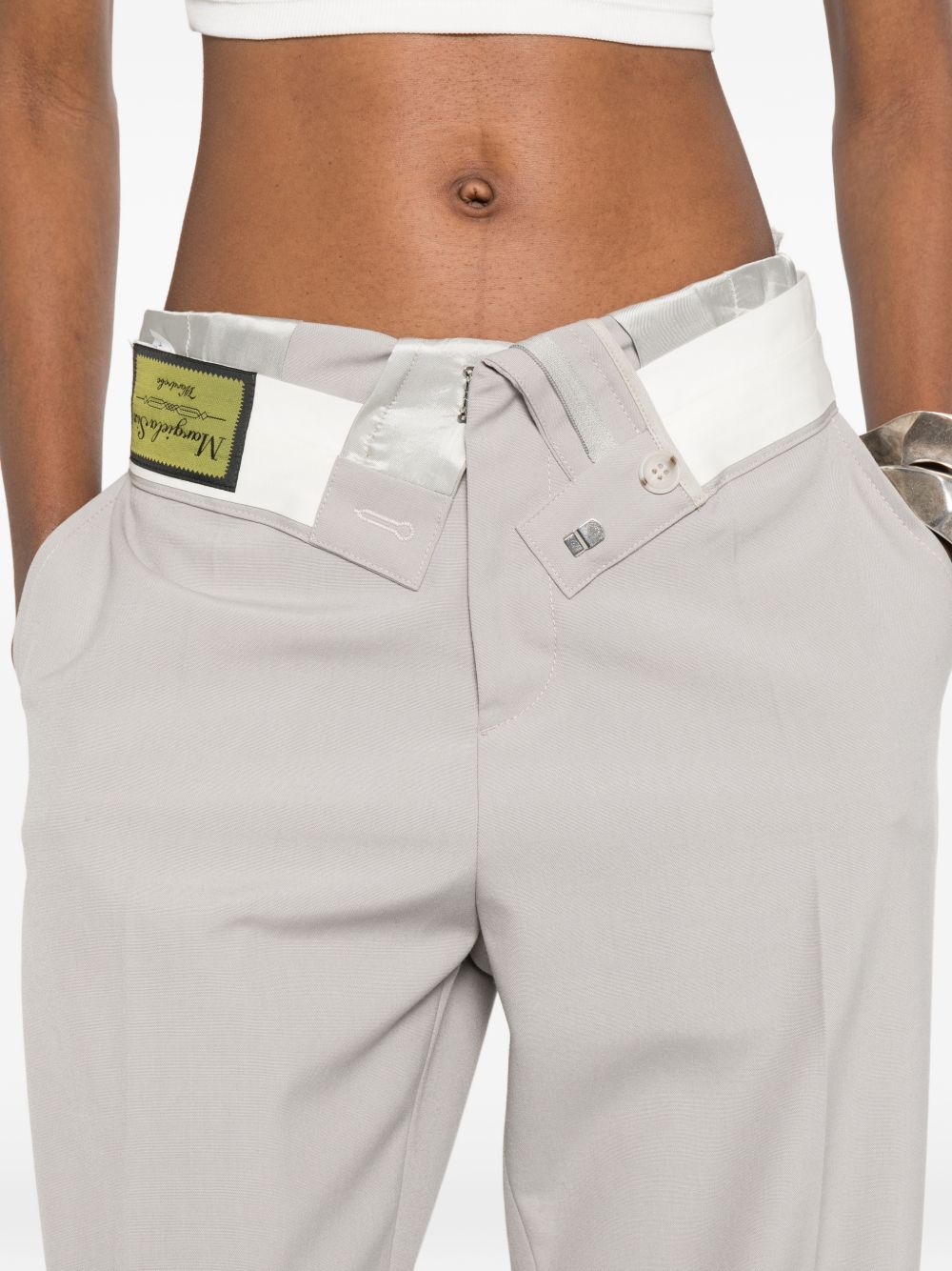 Pantaloni con dettaglio risvolto in grigio MM6 Maison Margiela - donna 