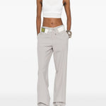 Pantaloni con dettaglio risvolto in grigio MM6 Maison Margiela - donna 