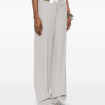 Pantaloni con dettaglio risvolto in grigio MM6 Maison Margiela - donna 