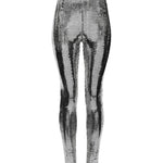 Pantaloni stretti metallici in argento MM6 Maison Margiela - uomo 
