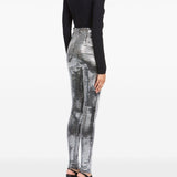 Pantaloni stretti metallici in argento MM6 Maison Margiela - uomo 