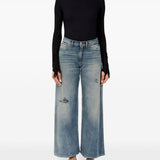 Jeans a gamba ampia con effetto vissuto in blu Mm6 maison margiela - donna 