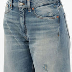 Jeans a gamba ampia con effetto vissuto in blu Mm6 maison margiela - donna 